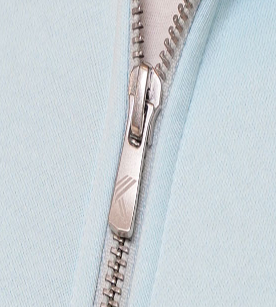 Relaxed Fit Oversized Zipper Hoodie- Ice Blue