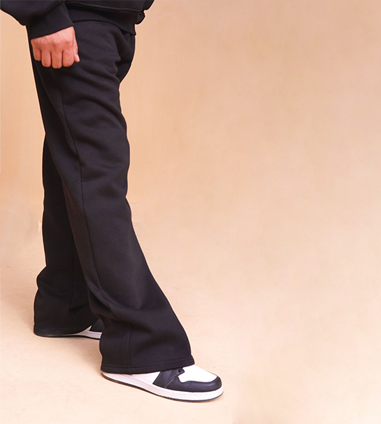 Oversized Pull-Over Hoodie & Trouser-Black