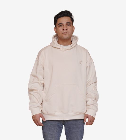 Oversized Pull-Over Hoodie-Ivory