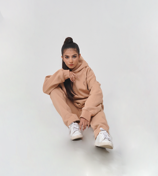 Oversized Pull-Over Hoodie & Trouser (Combed Cotton Fleece) -Dark Vanilla
