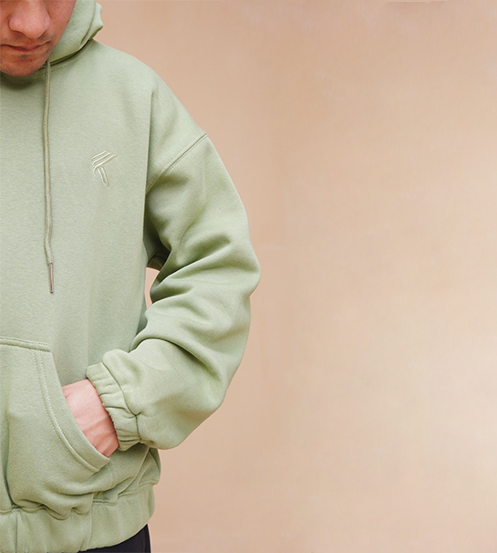 Oversized Zipper Hoodie- sage green