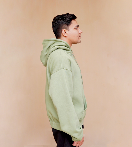 Oversized Zipper Hoodie- sage green