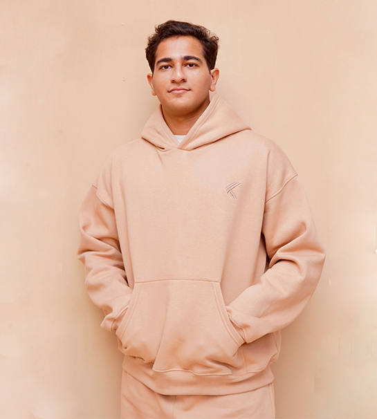 Oversized Pull-Over Hoodie & Trouser-Dark Vanilla