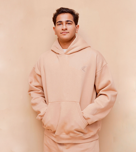 Oversized Pull-Over Hoodie & Trouser-Dark Vanilla