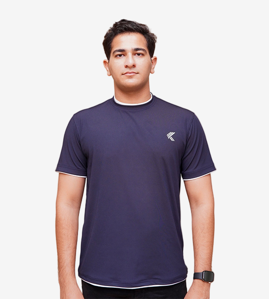 Men’s Cetacean Blue  Double Hem T-Shirt