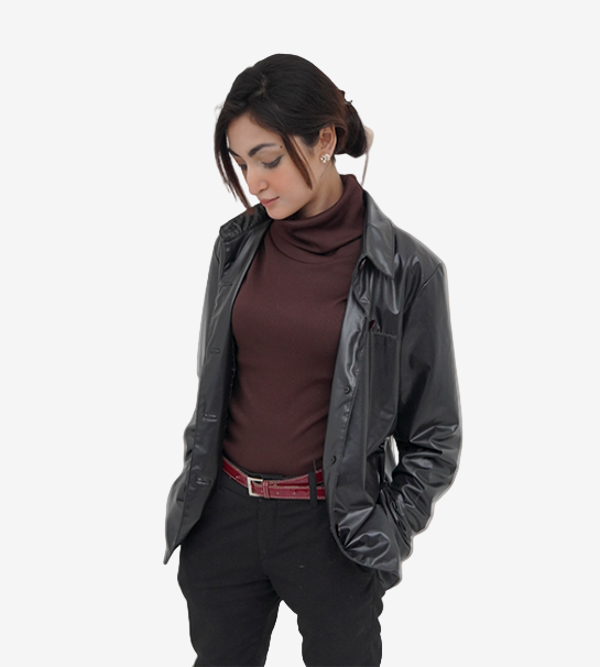 Roll Neck Sleeveless Top-Chocolate Brown