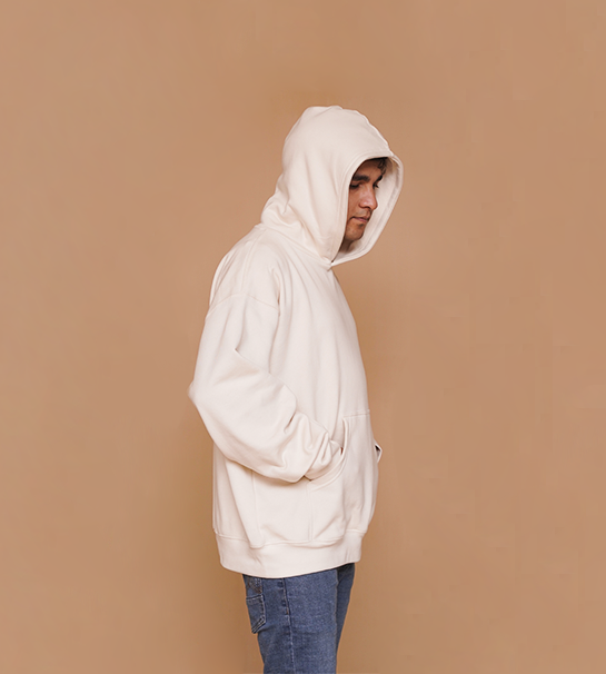 Oversized Pull-Over Hoodie-Ivory