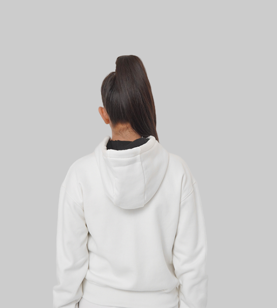 Crop Top Hoodie With Jogger Pant (Combed Cotton Fleece )-IVORY