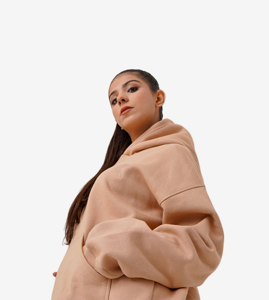 Oversized Pull-Over Hoodie & Trouser -Dark Vanilla