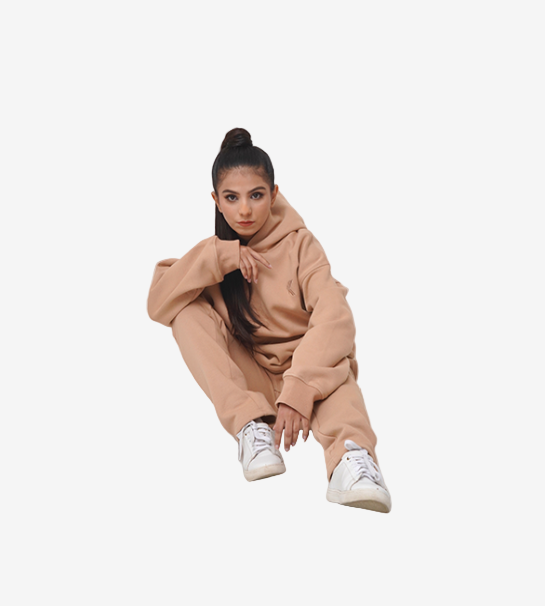 Oversized Pull-Over Hoodie & Trouser (Combed Cotton Fleece) -Dark Vanilla