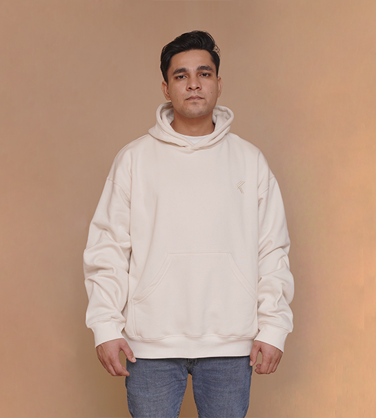 Oversized Pull-Over Hoodie-Ivory