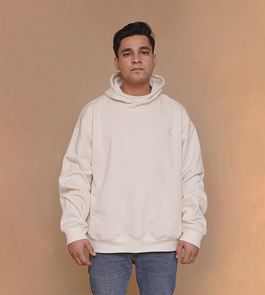 Oversized Pull-Over Hoodie-Ivory