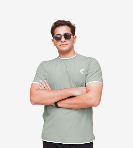 Men’s Light Moss Green Double Hem T-Shirt